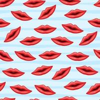 Seamless pattern red lips vector