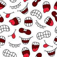 Cartoon funny mouth with different expressions vector