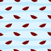 Seamless pattern red lips vector