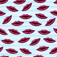 Seamless pattern red lips vector