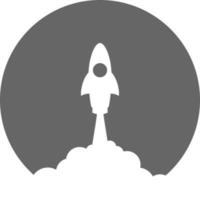 Rocket launch icon on blue sky background vector