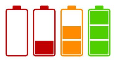 Set of battery charge level indicator vector