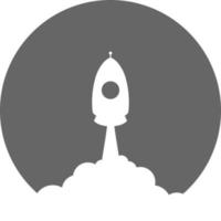 Rocket launch icon on blue sky background vector