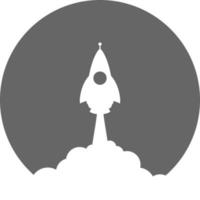 Rocket launch icon on blue sky background vector