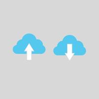 upload and download logo icon isolatedcloud computing concept vector