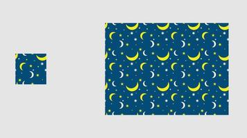 illustration of a background with stars and crescent moon seamless pattern vector