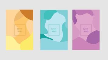 set of poster template design simple colorful liquid vector