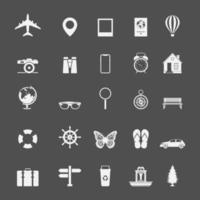 Travel vacation icon and sign collection vector