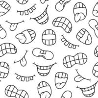 Cartoon funny mouth with different expressions vector