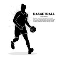 Silhouette of basketball player. Vector illustration