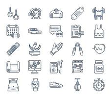 Fitness and wellness icon set vector