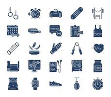 Fitness and wellness icon set vector
