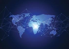 Global network connection. World map point and line composition concept of global business. Vector Illustration