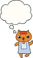 cartoon cat and thought bubble vector