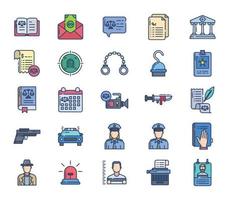 Law and Crime icon set vector