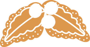 pão de natal em forma de azevinho. png