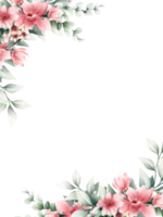 acquerello rosa fiore telaio png