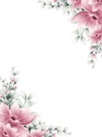 quadro de flores rosa aquarela