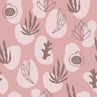 Abstract organic floral seamless pattern. Minimal aesthetic background. Hand drawn flat vector illustration