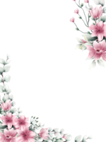 aquarell rosa blumenrahmen png