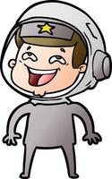 cartoon laughing astronaut vector