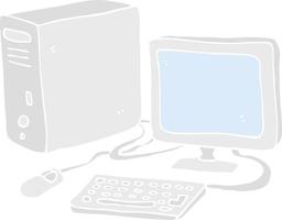 flat color illustration of computer vector