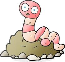 freehand drawn cartoon earthworm vector