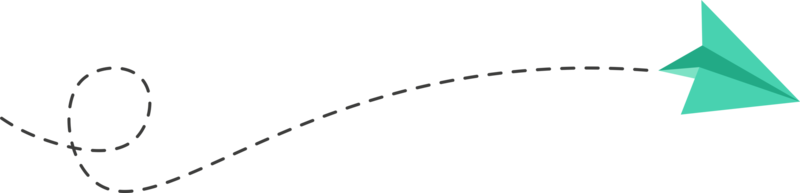 ruta de avión de papel de línea discontinua png