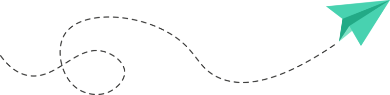 Papierfliegerroute mit gestrichelter Linie png