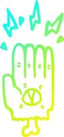 cold gradient line drawing spooky halloween zombie hand vector