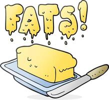 freehand drawn cartoon butter fats vector