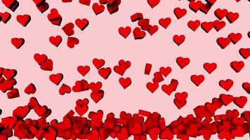 Red 3D Hearts Falling and Filling The Screen, 3D Rendering, Chroma Key, Luma Matte Selection, Valentine Day video