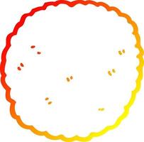 warm gradient line drawing cartoon biscuit vector