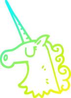 cold gradient line drawing cartoon pretty unicorn vector