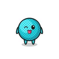 cute spiky ball character in sweet expression while sticking out her tongue vector