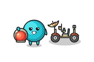 the cute spiky ball as astronaut with a lunar rover vector