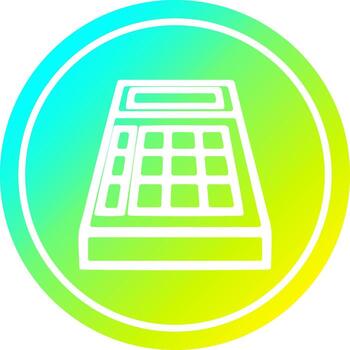 math calculator circular in cold gradient spectrum vector