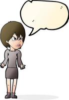 cartoon annoyed woman with speech bubble vector