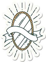 sticker of a tattoo style shining mirror vector