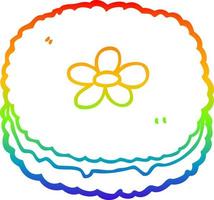 rainbow gradient line drawing cartoon biscuit vector