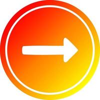 pointing arrow circular in hot gradient spectrum vector