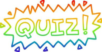 rainbow gradient line drawing cartoon quiz symbol vector