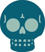 imagen icónica de estilo tatuaje de una calavera vector