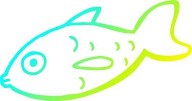 cold gradient line drawing cartoon fish vector