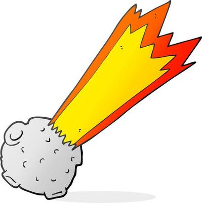 freehand drawn cartoon meteor