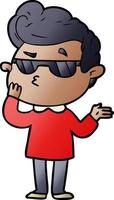 cartoon cool guy vector