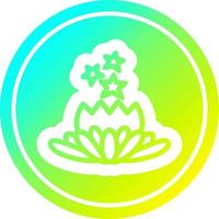 magical flower circular in cold gradient spectrum vector