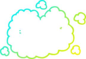 cold gradient line drawing cartoon smoke cloud vector