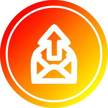 send email circular in hot gradient spectrum vector