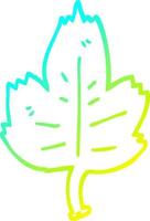 cold gradient line drawing cartoon leaf vector